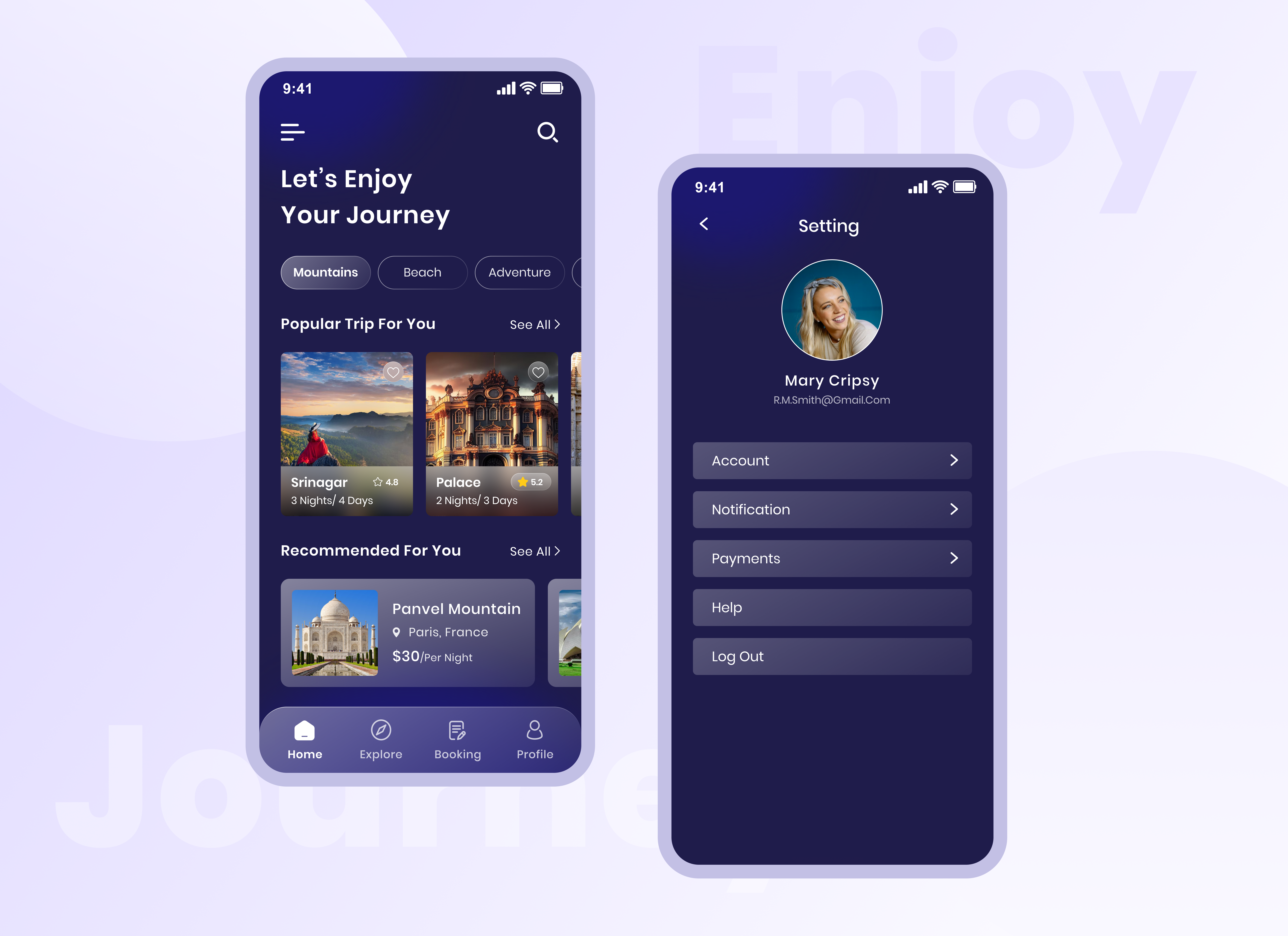 Travel App Design